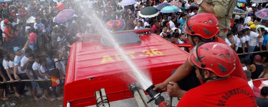 corpo de bombeiros realiza prevenção no círio de são miguel do guamá