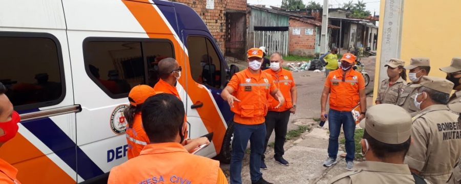 CORPO DE BOMBEIROS E DEFESA CIVIL ESTADUAL REALIZA LEVANTAMENTO EM ÁREAS ATINGIDAS PELA VENTANIA NOS BAIRROS DA PRATINHA, TAPANÃ E CORDEIRO DE FARIAS