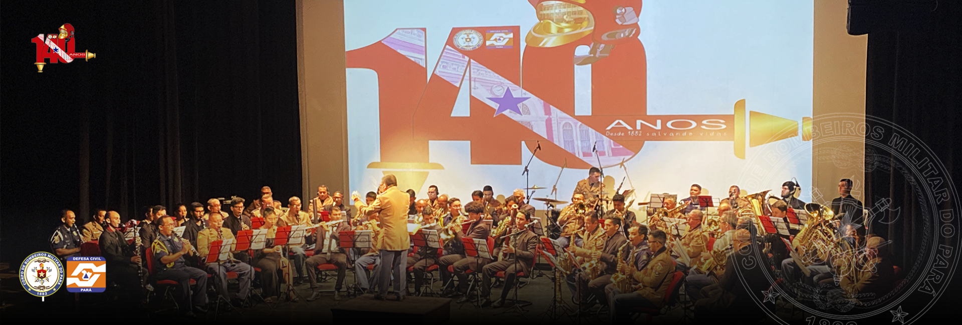 Banda de música do realiza Concerto no teatro SESI em alusão aos 140 do CBMPA