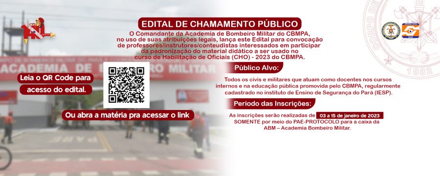 EDITAL DE CHAMAMENTO PÚBLICO